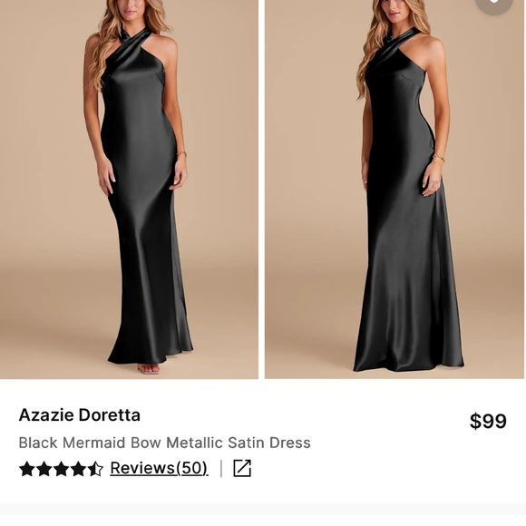 Azazie Dresses & Skirts - Azazie Doretta One Shoulder Black Dress